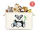 Proper Fulfillment Collapsible Canvas Storage Basket and Organizer with Handles - Panda