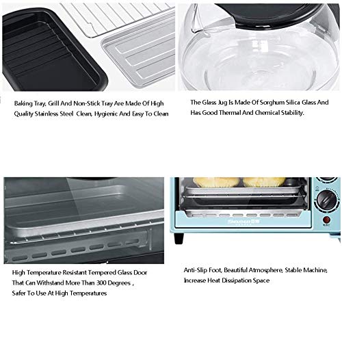 Oven 2200 (W), Ontbijtmachine 45 * 18 * 26Cm Met Antiaanbaklaag En 0,6 L Koffiezetapparaat Met Actuele Scherm Met Kaken… - Afbeelding 8