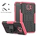 LiuShan Galaxy J4 2018 case, Shockproof Heavy Duty Combo Hybrid Rugged Dual Layer Grip Cover with Kickstand for Samsung Galaxy J4 2018 Smartphone (with 4in1 Packaged),Rose Red