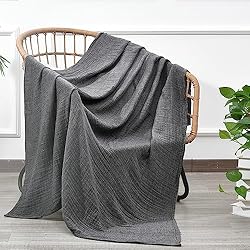 PHF 100% Cotton Muslin Throw Blanket 50" x