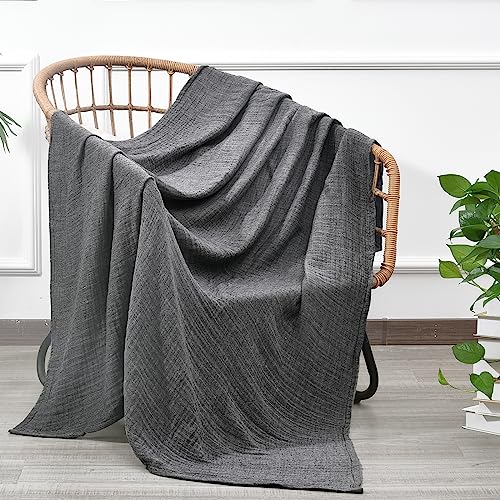 PHF 100% Cotton Muslin Throw Blanket 50" x