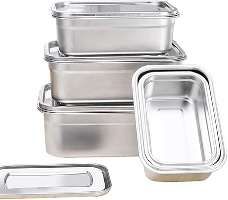 Amazon ポータブルランチボックス メスティン キッチン冷蔵庫収納ボックス ステンレス 製密閉カバー 高温耐性 錆びなし バリなし 掃除が簡単 学校 仕事用ランチボックス 果物 残り物ボックス が利用可能 弁当箱 オンライン通販
