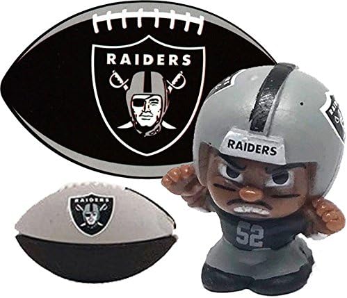 TeenyMates NFL Series 6 Small Mini Figure plus NFL Sticker &amp; NFL Eraser Puzzle (Oakland Raiders - Khalil Mack)