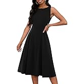 FANDEE Women's Sleeveless Cocktail Dress Vintage A Line Fit and Flare Elegant Midi Dresses for Women with Pockets