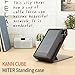 for Astell&Kern KANN Cube, Handmade Miter PU Leather Case Cover [Patented Stand Case] Kann Cube Case (Light Black)