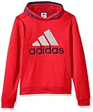 adidas Boys' L Athletic Pullover Hoodie, Scarlet