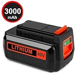 40 Volt MAX 3.0Ah Lithium Replacement Battery for Black and Decker 40V Battery LBX2040 LST136 LBXR2036 LBXR36 LHT2436 LCS1240 LBX1540 LBX36 LSWV36 LST540 LST136W Black+Decker Lithium Ion Battery