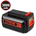40 Volt MAX 3.0Ah Lithium Replacement Battery for Black and Decker 40V Battery LBX2040 LST136 LBXR2036 LBXR36 LHT2436 LCS1240 LBX1540 LBX36 LSWV36 LST540 LST136W Black+Decker Lithium Ion Battery