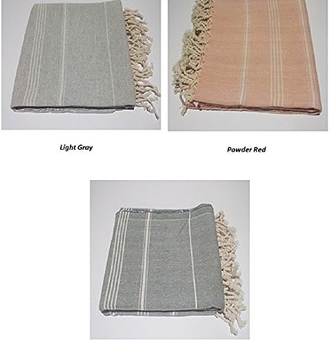 Ruela Turkish Towel Peshtemal Bathrobe Hamam Spa Pool Massage Sauna Beach Yacht Gym Fitness Kitchen Yoga Baby Towel Picnic Blanket 100% Cotton Table Throw Sarong Kikoy Fouta - Light Gray Soft Basic
