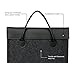 DRAWIGER Wool and Leather Laptop Sleeves Slim Bag Case Briefcase for Men MacBook Air/Pro Ultrabook Tablet Document File Storage 15 inch Black