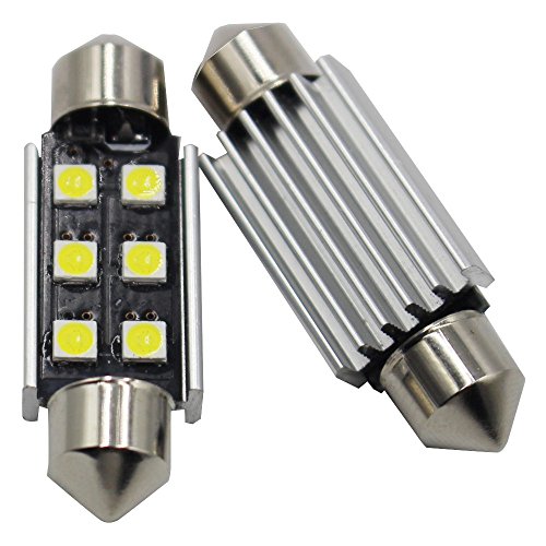 AMAZENAR 2-Pack 480 Lumens Xenon White 39MM(1.55") 12V Canbus Error Free Festoon Map Trunk Dome Light 3030 6-SMD No Polarity LED Bulbs for Vehicle 3021 3022 3175 6428 6430 DE3175 DE3021 DE3022