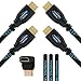 Twisted Veins HDMI Cable 30 ft, 2-Pack, Premium HDMI Braided Cord Type High Speed with Ethernet, Supports HDMI 2.0b 4K 60hz HDR and ARC