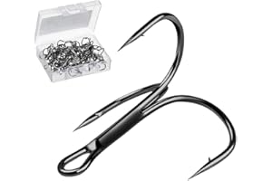 DONQL Fishing Hooks Treble Hook High Carbon Steel Treble Hooks Super Sharp Solid Triple Barbed Fish Hook