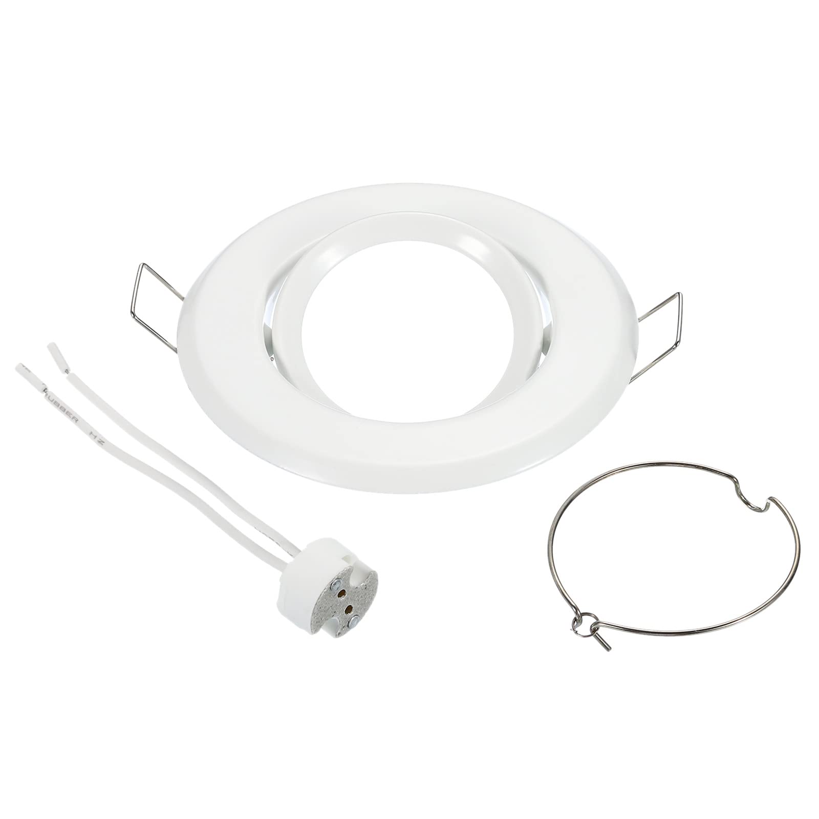 PATIKIL 2 Inch Downlight Fitting Holder, 2 Pack LED Light Fixture Baffle Trim with MR16 GU5.3 Lamp Holder for Retrofit Recessed Lighting, White