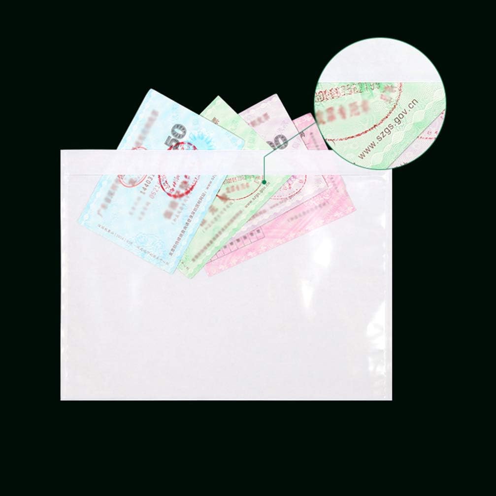 NUOBESTY 100pcs Self-Adhesive Transparent Packing List Envelopes Invoice Pouches for Shipping Labels for Logistics Bills Documents - Image 3