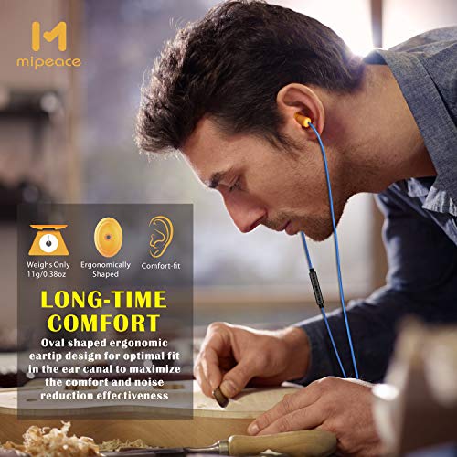 Ear Plug Headphones for Work, Mipeace inEar Safety Earphones Earbuds