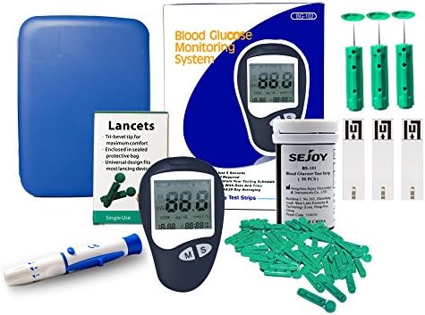 LIFEON BG-102 Glucose Meter Kit, Complete Kit Includes Glucose Monitor, Lancing device, 50 Sterile Lancet, 50 Diabetic Test Strips, English Instructions Book (Glucose meter kit)