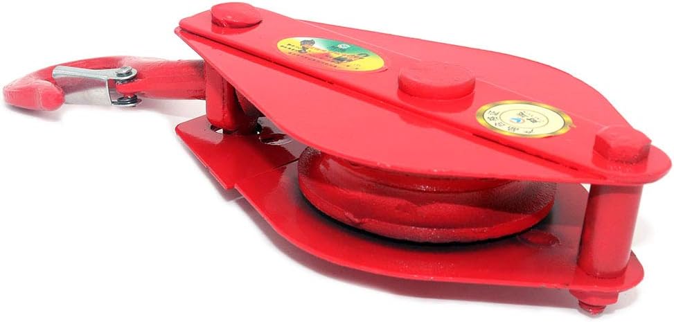 NUZAMAS Wire Rope Pulley Block 0.2Ton (200KG, 440lbs), Heavy Duty Roller Loading Snatch Block with Swivel Hook and Latch, Rope Line Pulling: Home Improvement