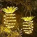Pineapple Solar Lantern - 2 Pack Outdoor Waterproof 60LEDs, Hanging Garden Decor for Outside Patio Yard Backyard Tree Porch Landscape Lighting, Warm Light