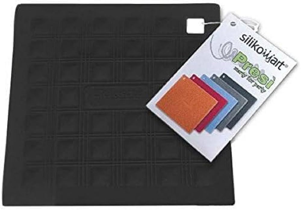 silikomart | MISS HOT Silicone Pot Holder, 175 x 175 mm, Kitchen Pot Holder to Protect Hands or Table, Black Colour, Made in Italy