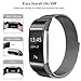 SWEES Metal Bands Compatible Fitbit Charge 2, Milanese Stainless Steel Metal Magnetic Replacement Wristband Small & Large (5.5