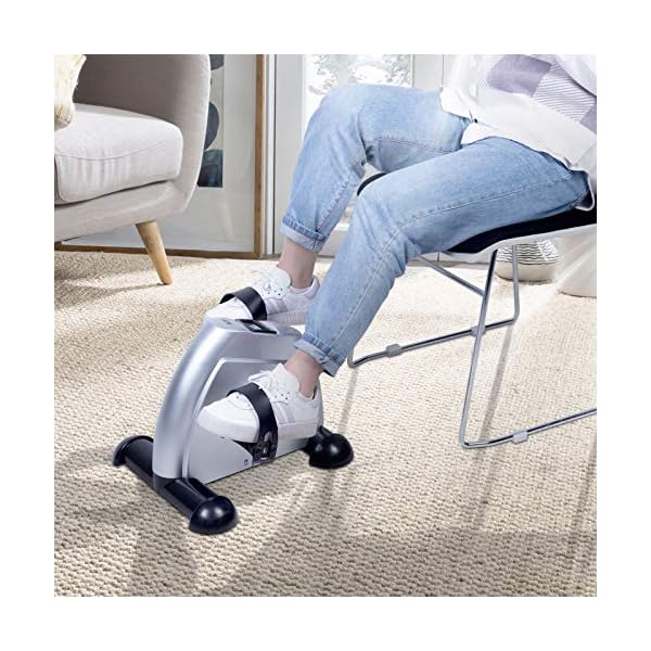 Mini Exercise Bike Pedal Exerciser Arm Leg Trainer Cycle Exercise Bike Silver