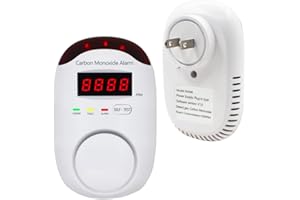 WESHLGD Plug-in Type Carbon Monoxide Alarm, CO Detector Monitor with LED Digital Display and Voice Alert for Home/Kitchen -1 Pack