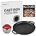 Henley Kitchen - Pre-Seasoned Cast Iron Pizza Pan - 14 Inch Pizza Stone with Cutter and Cookbook eBook