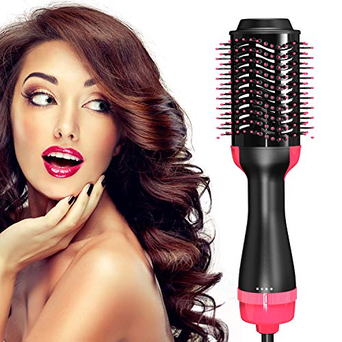 PLYRFOCE Hot Air Brush One Step Hair Dryer,Negative Ionv Straighten & Curl Volumizer Brush for All Hair Types