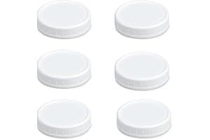 6 PCS Mason Jar Lids, with Silicone Grommets,Leak Proof Food Grade Storage Cap,Anti-Scratch Resistant Surface,Glass storage j