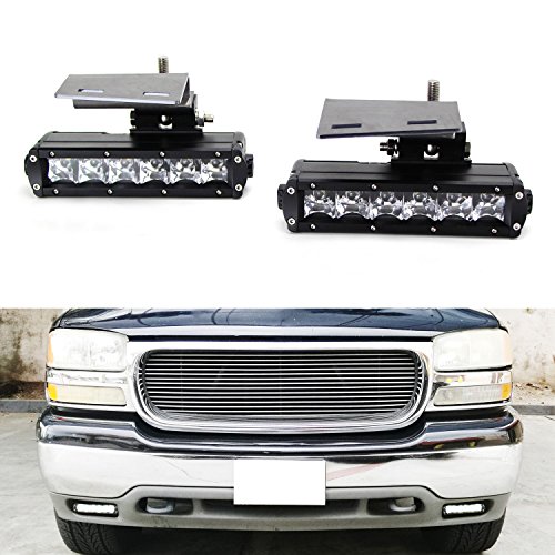 iJDMTOY Complete 60W High Power CREE LED Light Bar w/ Foglight Mounting Brackets & Wiring On/Off Switch For 1999-2002 Chevrolet Silverado 1500 2500, 2000-2001 3500, 2000-2006 Suburban Tahoe