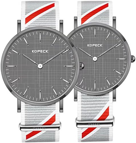 KOPECK Couples' Ultrathin Japanese Analog Quartz Movement Exquisite Wrist Watch Waterproof With Two Bands