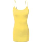 Bozzolo Women's Ladies Adjustable Spaghetti Strap Basic Long Cami Tunic Tank Top