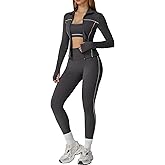 3-Piece Women’s Workout Set – Zip-Up Jacket, Sports Bra & High-Waist Leggings for Gym, Yoga, and Daily Wear