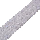 Natural Moonstone Gemstone 4mm Faceted Cube Square Loose Beads 16 Inch for DIY Jewelry Making Beads
