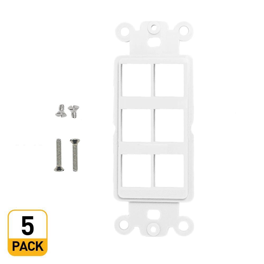 Tools 5Pack Decora Wall Plate Strap 2 Ports for Keystone Jack Modular