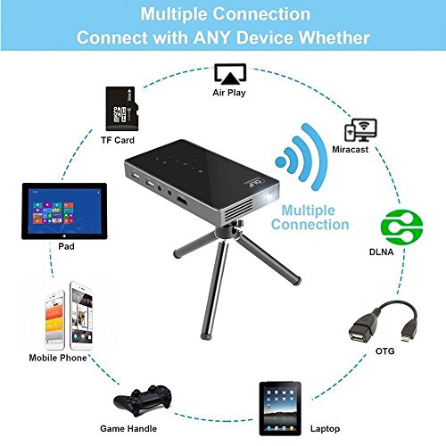 PTVDISPLAY-Smart-Pocket-Mini-Projector-1080P-WIFI-Home-Theater-Pico-Rechargeable-Video-DLP-Projector-Support-Bluetooth-HDMI-USB-TF-Card-for-Home-Cinema-Wireless-Display-for-Iphone-and-Android-Phone