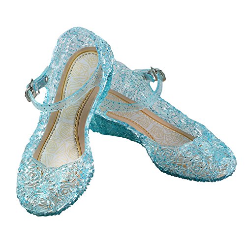 URAQT Girl Child Fancy Shoes Princess Queen Elsa Blue Cute - Thumbnail 7