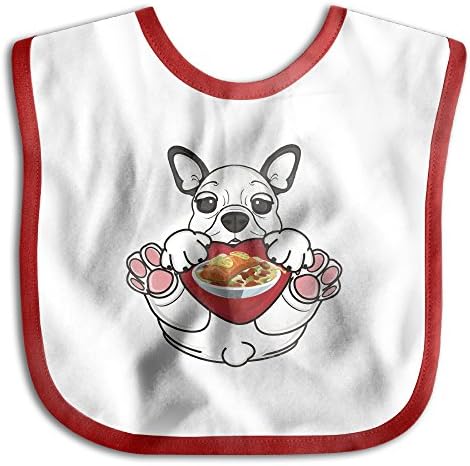 I Love Salmon Funny Bulldog Soft Cotton Infant Baby Bid Pinafore Saliva Towels Red