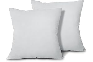 EDOW Throw Pillow Inserts, Set of 2 Lightweight Down Alternative Polyester Pillow, Couch Cushion, Sham Stuffer, Machine Washable. (Grey, 16x16)