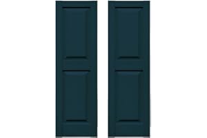 Builders Edge 14.75 in. W x 51 in. H Builders Edge, Standard Two Equal Panels, Raised Panel Shutters, Includes Matching Installation Spikes (Per Pair), 166 - Midnight Blue