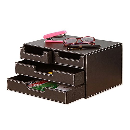 Smonet multi-functional 4 small drawers pu leather desk…