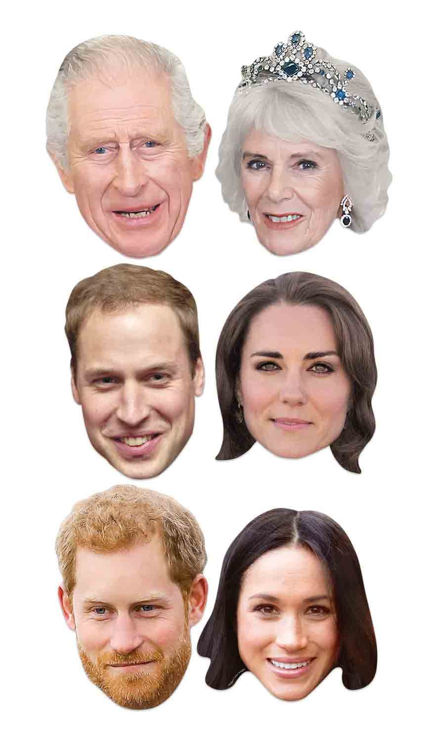 Star Cutouts SMP452 Royal Connections Six Pack Masks British Royal Family Amazing Talking Point