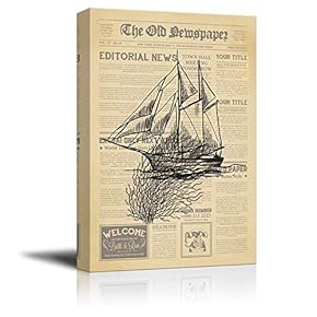 signwin Canvas Wall Art Newspaper Canvas Prints Home...