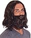 Lullaby Mens Wavy Beard Set Jesus Wigs Costume Cosplay Full Wig Free Wig Cap