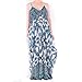 May&Maya Women's Low V-Neck and Low V-Back Maxi Dress