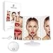Lighted Makeup Mirror, 21 LED Vanity Mirror With Lights, Cosmetic Light Up Mirror, Magnification Touch Screen Tri-Fold 2X 3X 10X Magnifying, Free Rotation Portable Countertop Table, Dual Power Supply