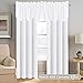 H.VERSAILTEX 4 Panels Blackout Curtain Valances for Kitchen Windows/Living Room/Bathroom Privacy Protection Rod Pocket Decoration Scalloped Winow Valance Curtains, 52