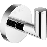 BUVELOT Towel Hook, Coat Hooks for Bathroom and Kitchen, Modern Robe Hook Wall Mounted, Chrome, 077010-CR, Leo Series