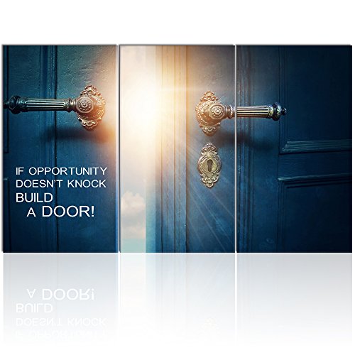 Visual-Art-Decor-Success-Inspiration-Quote-Canvas-Wall-Art-If-Opportunity-Doesnt-Knock-Build-a-Door-Motivation-Motto-Framed-Giclee-Prints-Home-Office-Decoration-W-60-xH-36